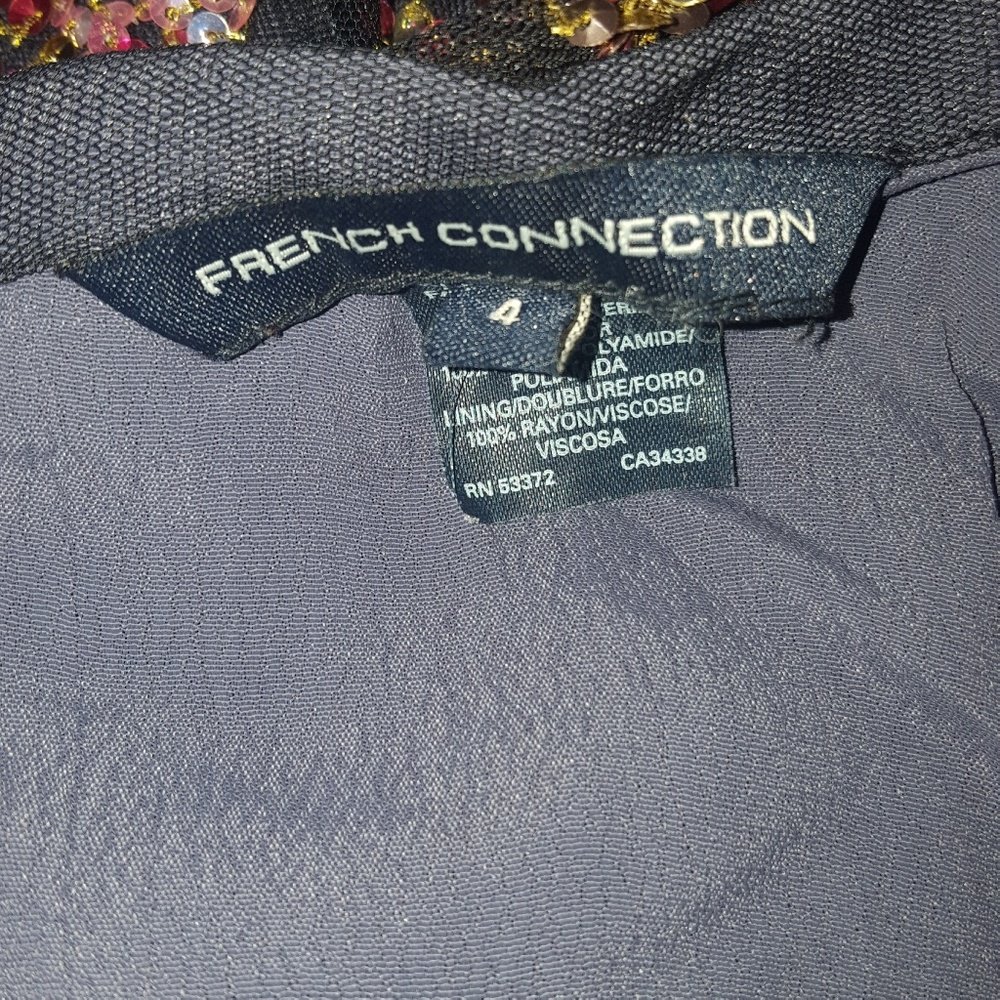 French Connection Tulle Midi Skirt 4 Black holiday party flow sparkly sequin new - Picture 4 of 9